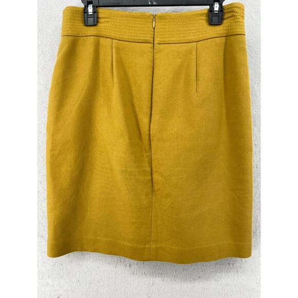 Ann Taylor Skirt Sz 8 Green Straight Pencil Flat Front Zip Back Cotton Lined - Picture 8 of 9